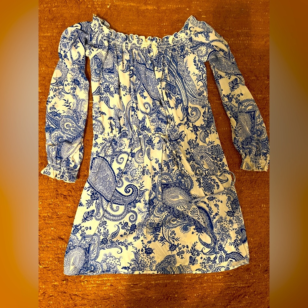Off the Shoulder Rubber Ducky Productions Paisley Dress